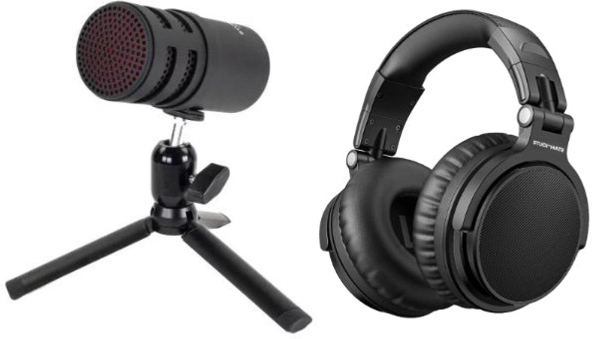 StudioMate SC180 Streamingpakket - USB Microfoon En Koptelefoon Set - Verstelbare Tripod - USB-C Aansluiting - Voor Streaming En Opname