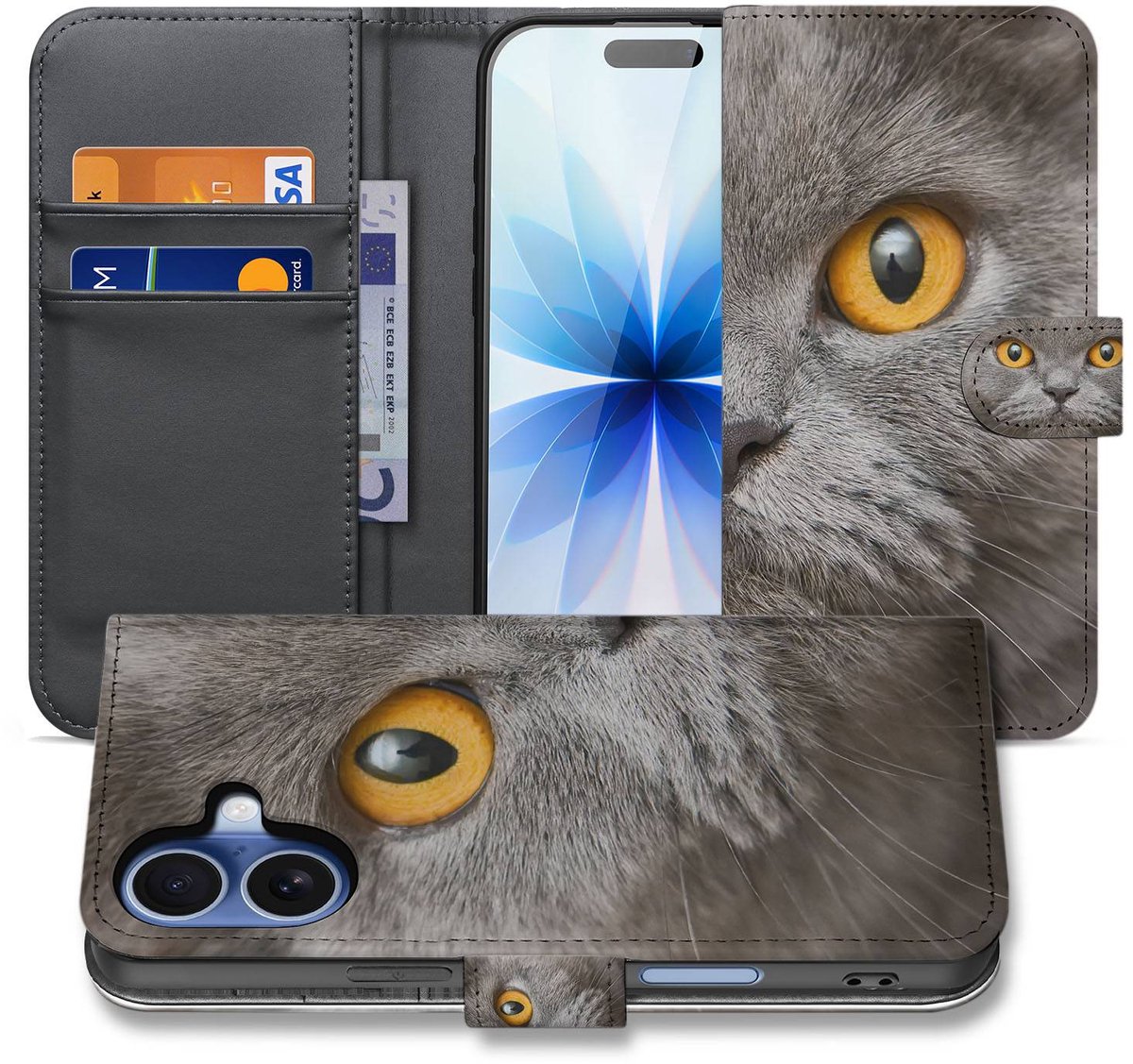 Telefoonhoesje Pasjes Apple iPhone 17 Britse Korthaar Magnetisch