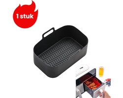 1 stuk - Opvouwbare siliconen bakvorm - Rechthoekige siliconen bakvorm voor airfryer - Zwart