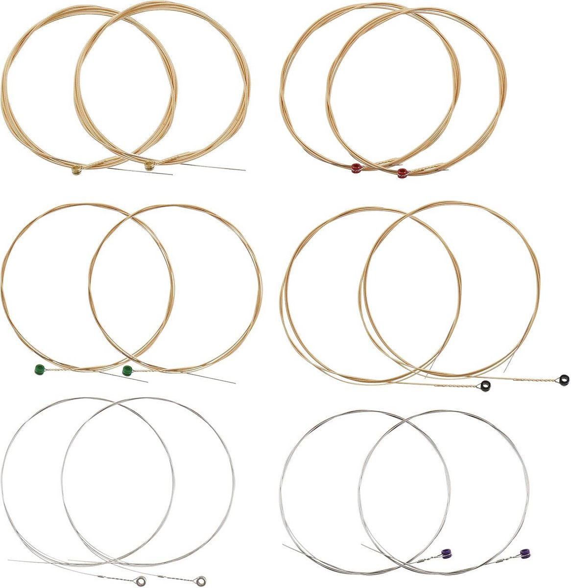 Gitaarsnaren 2 Sets - Akoestische Gitaren Phosphor Bronze Wound Custom Light Gauge 12-53