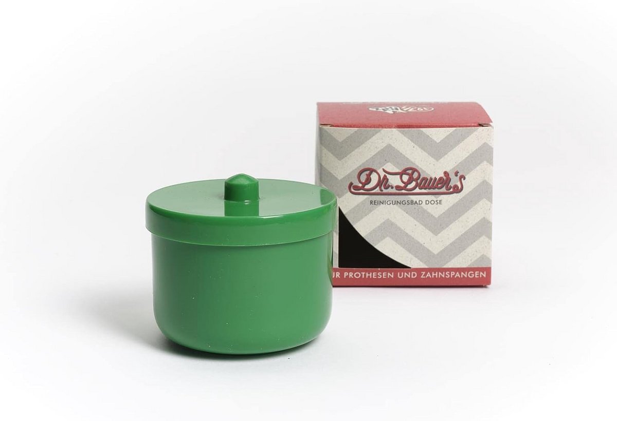 Reinigingsbad box met heldere spoelinsert | Prothesendoos | Tandheelkundige doos | Prothesendoos met insert | Beugeldoos (groen)