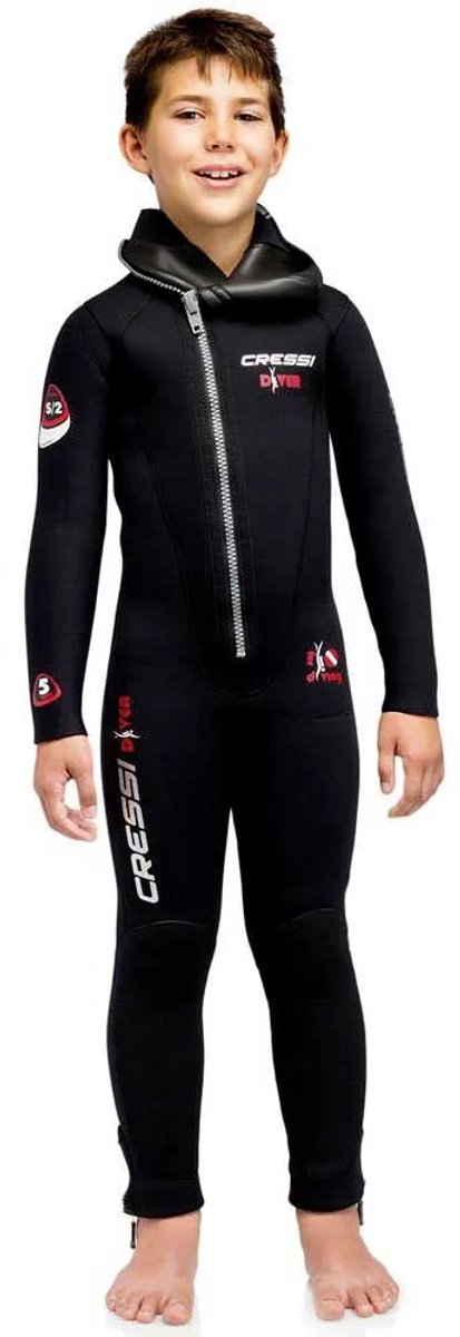 Cressi Diver Junior Duikpak 5 Mm Zwart 10-11 Years Jongens,Meisjes