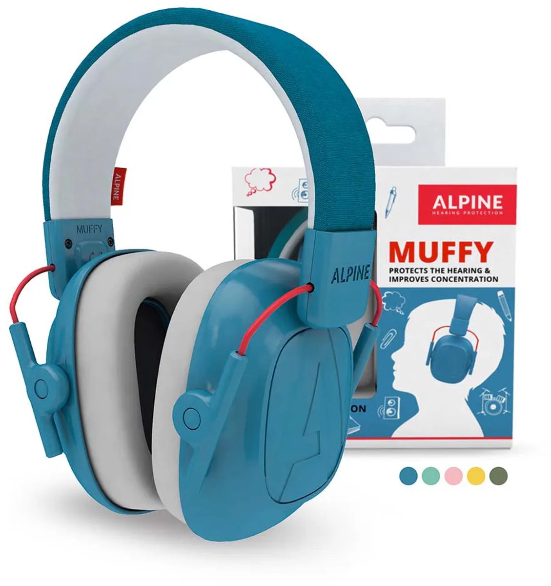Alpine Muffy Kids Gehoorbescherming Kinderen 25 dB (5–16 Jaar) - Verstelbare Oorkappen voor Focus, School & Evenementen - Comfortabele & Opvouwbare Oorbeschermers - Blauw – foto 4