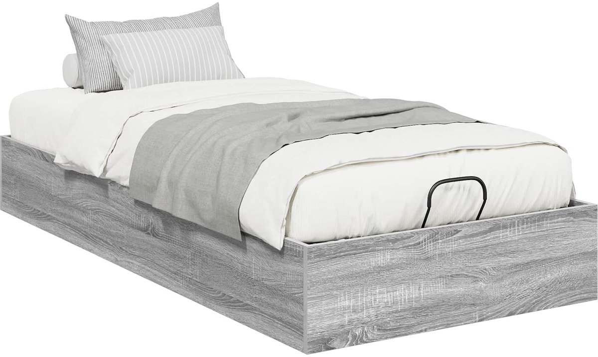 vidaXL - Ottoman - Bedframe - Grijze - Sonoma - 80,5 - x - 200 - cm - Geconstrueerd - hout