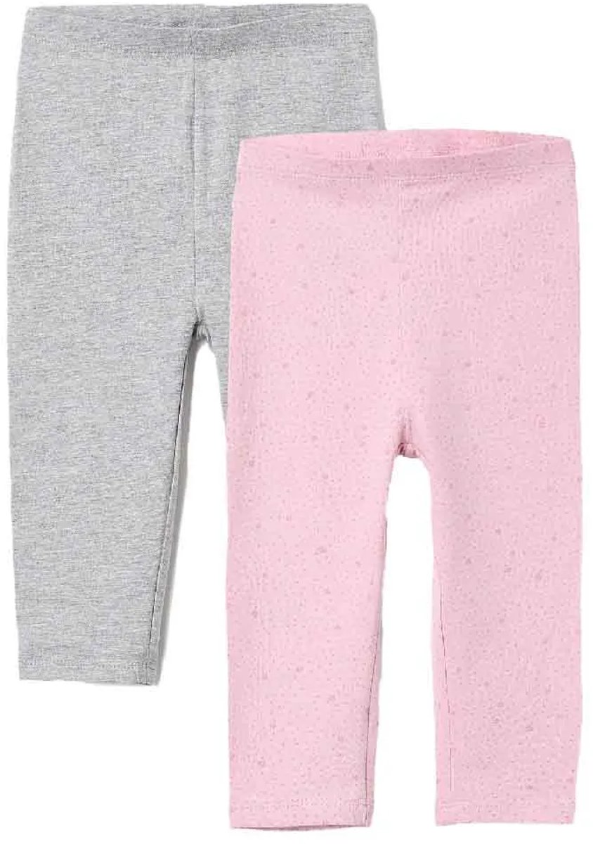 Zippy 3107142901 Leggings 2 Eenheden Grijs,Roze 9-12 Months Meisje