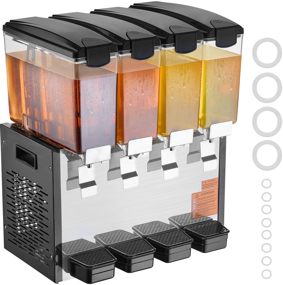Commerciële Drankendispenser 4x10l voor Koude Sappen en Ijsdranken