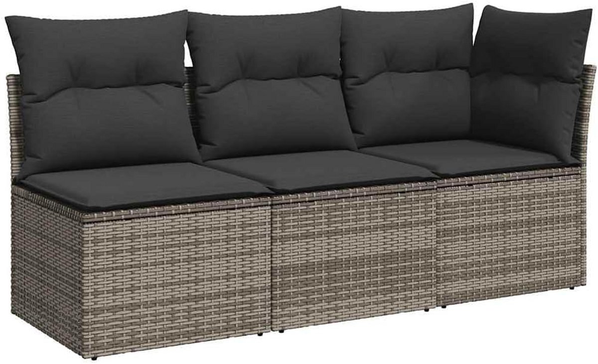 3-zits Tuinbank met Kussens van Poly Rattan - Comfortabele Buitenbank voor Tuin en Balkon