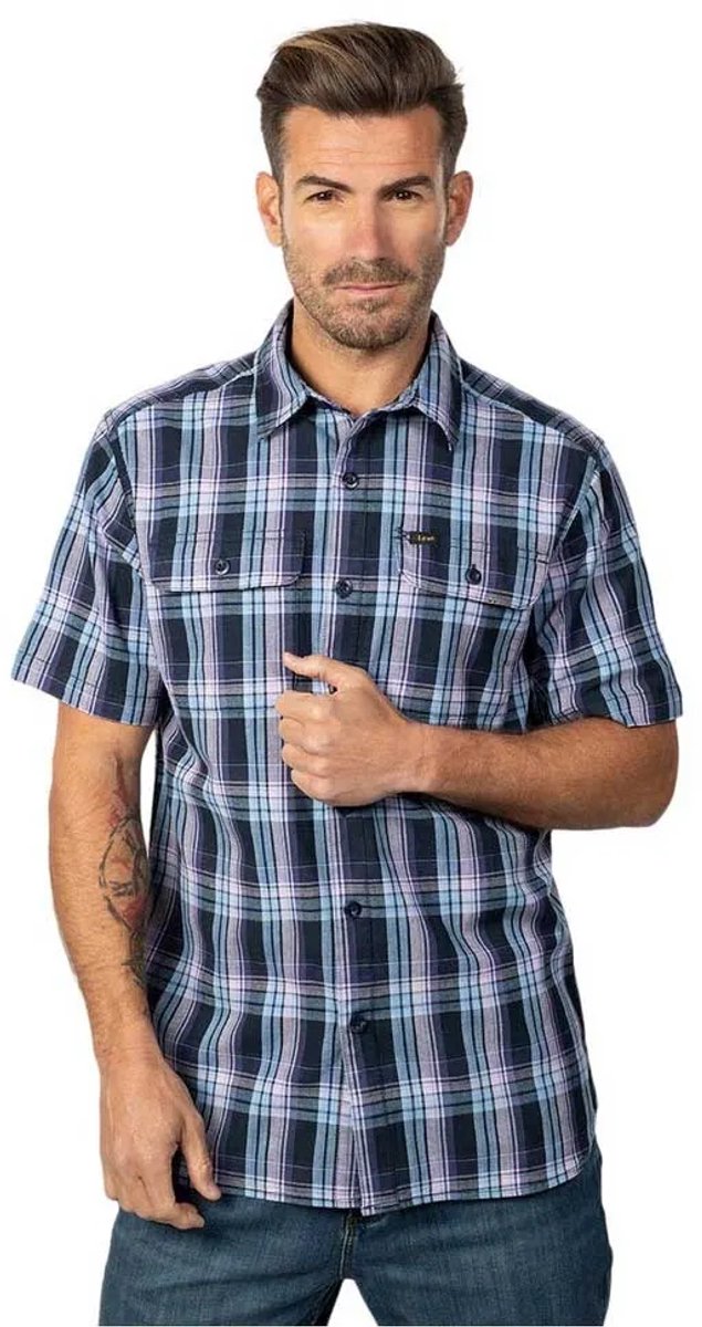 Lee All Purpose Worker Overhemd Met Korte Mouwen M Man Marineblauw