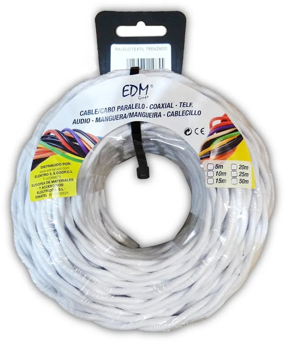 Kabel EDM 3 x 1,5 mm Wit 5 m
