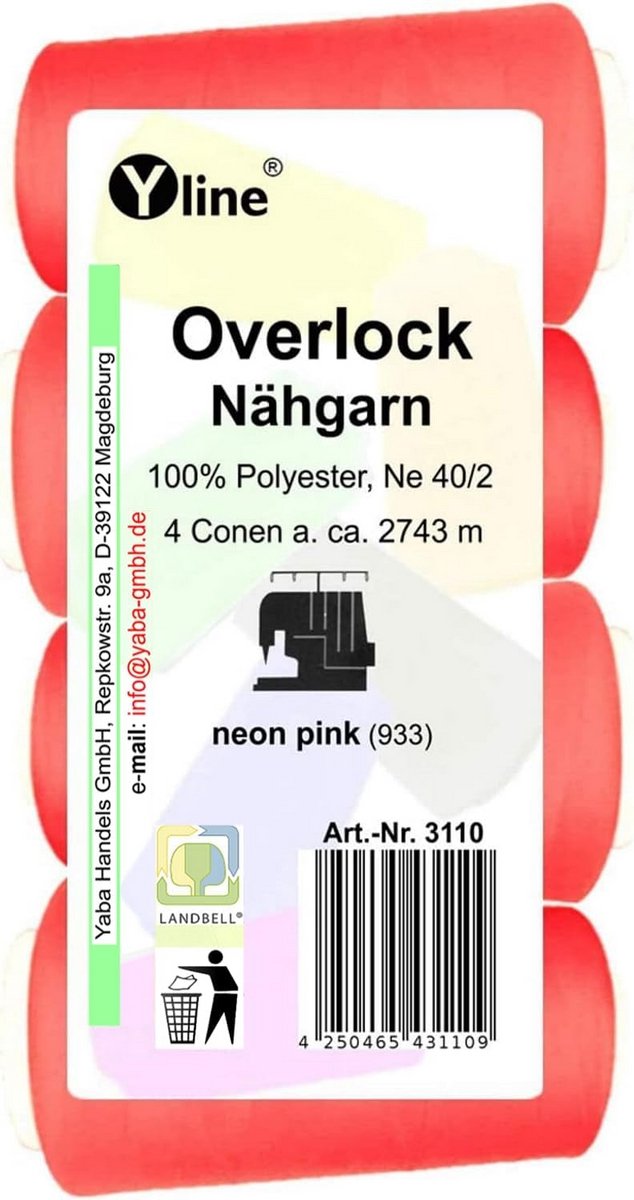 Spoelen Overlock - Neon Roze Naaigaren, 2743 m, 100% Polyester