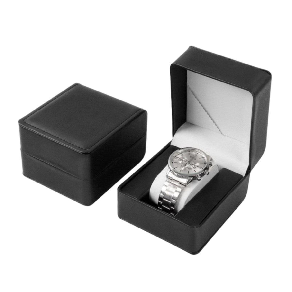 Reis horlogedoos - 10*11*7 cm - Horlogedoos met één vak - Gemaakt van PU-leer - Met kussenvormige houder - Horlogeverpakking - Horlogepresentatiedoos - Draagbare horlogeorganizer - Geschikt voor het opbergen van armbanden, horloges en sieraden