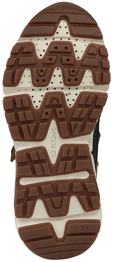 Zool van een bruine en witte GEOX schoen met profiel.