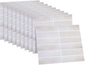 Carreaux adhésifs Dekorix - Set de 10 carreaux auto-adhésifs - Stickers carrelage - Cuisine - Salle de bain - 29*22.9 cm - Beige clair