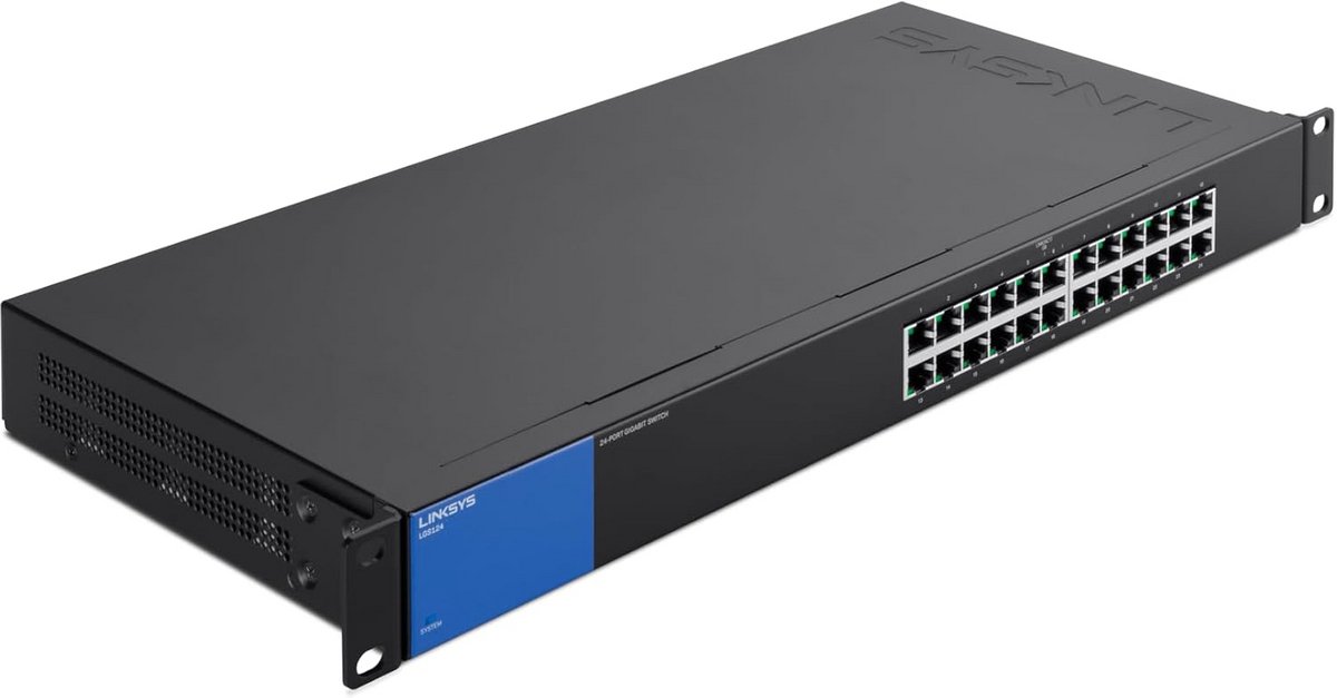 24-poorts Gigabit Netwerk Switch - Ethernet Switch/Hub met Stalen Behuizing voor Thuis en Kantoor - Tafel- of Wandmontage, Plug and Play