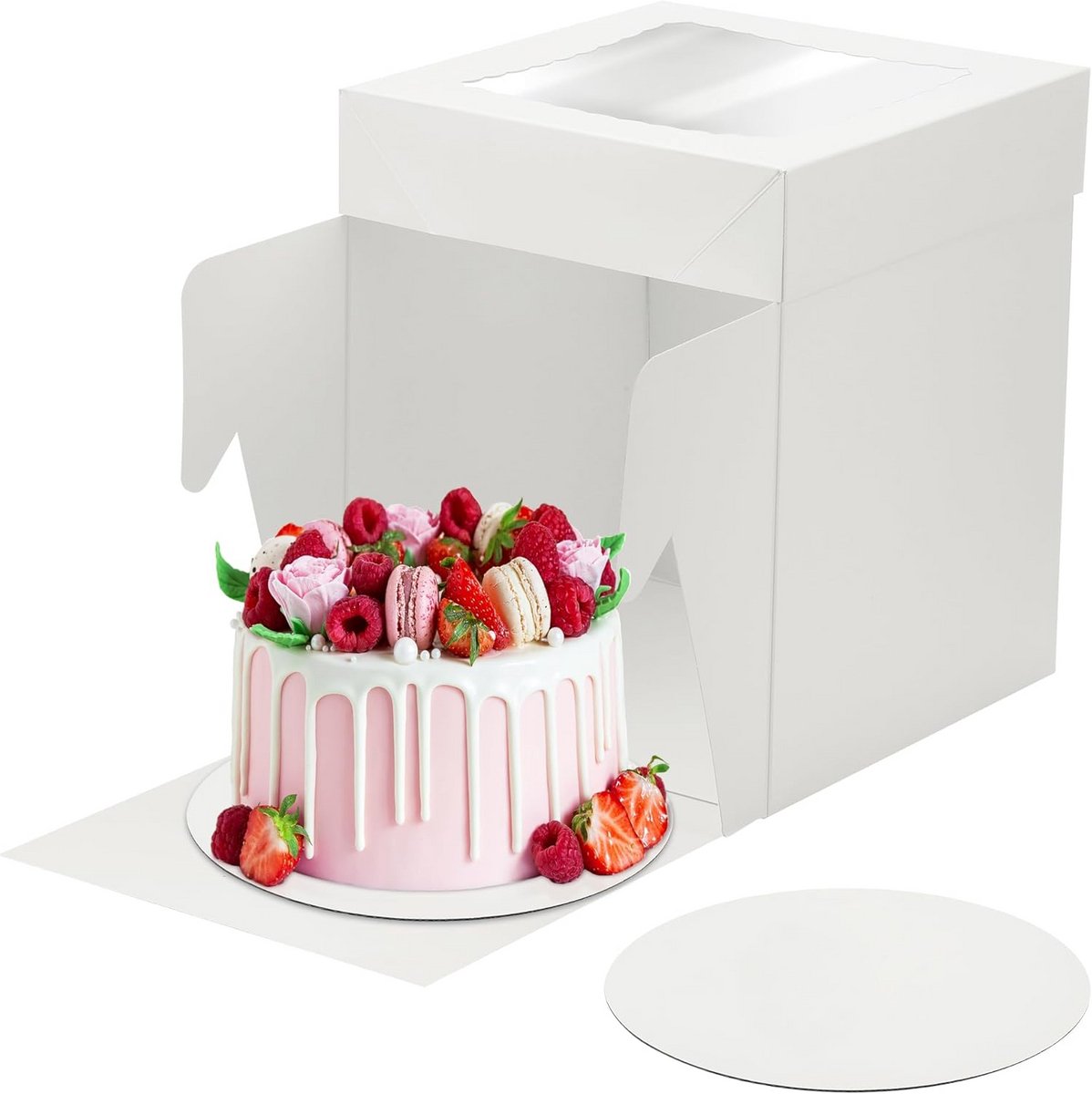 Taartdozen met transparant venster - 25,4 cm - 2 stuks