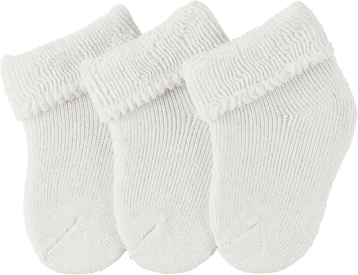 Eerste sokjes 3-pack voor baby's 0-3 maanden, ecru