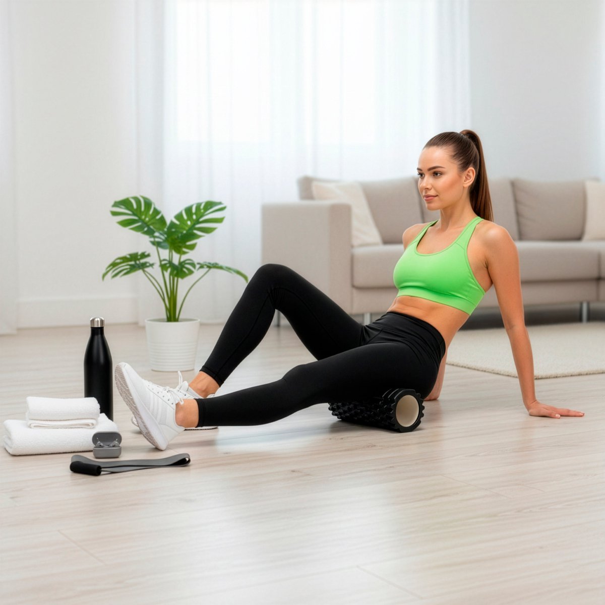 Actiget® Foam roller - Triggerpoint massage - Massage roller - 33 CM - Medium Hard - Zwart thumbnail 4