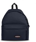 Donkerblauwe Eastpak rugzak met voorvak met rits en Eastpak logo.