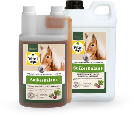 Vitalstyle SuikerBalans - VoordeelBundel - Paarden Supplement - Ondersteuning van de Suikerstofwisseling - 3,5 L Vitalstyle SuikerBalans - VoordeelBundel - Paarden Supplement - Ondersteuning van de Suikerstofwisseling - 3,5 L