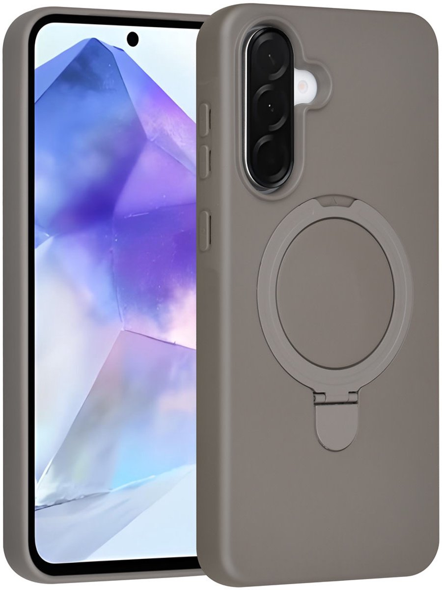 TUNIQ telefoonhoesje voor Samsung Galaxy A56 - MagSafe met ringstand en koord - Titaniumgrijs