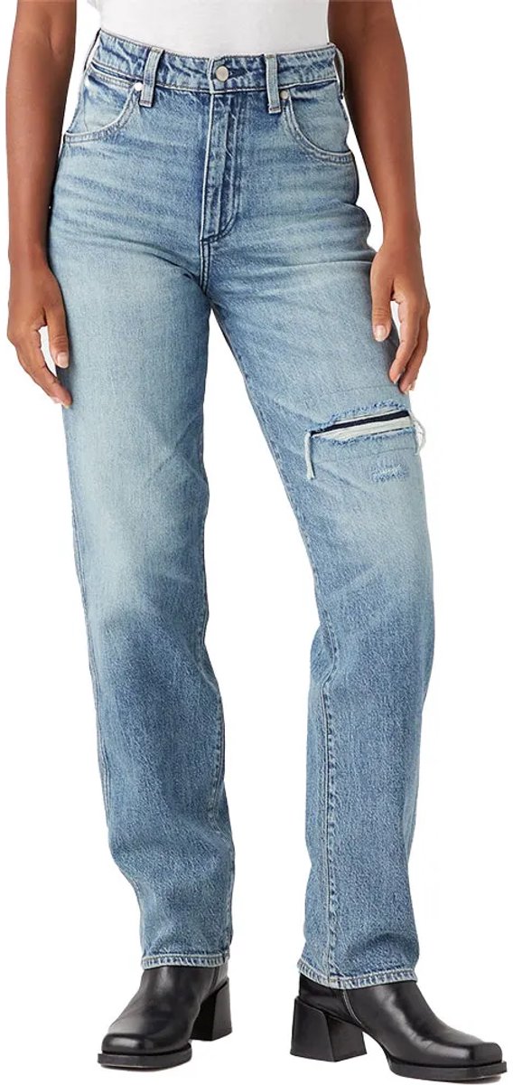 Wrangler 112343582 Mom Straight Fit Spijkerbroek 27 30 Vrouw Tainted Wash