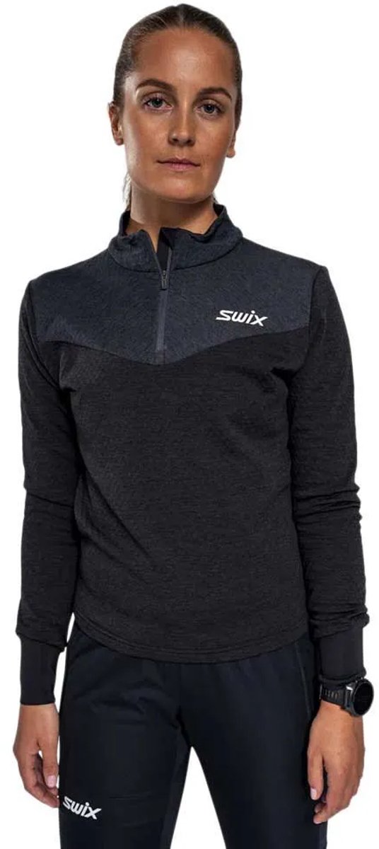 Swix Dynamic Fleece Met Halve Rits Zwart XS Vrouw