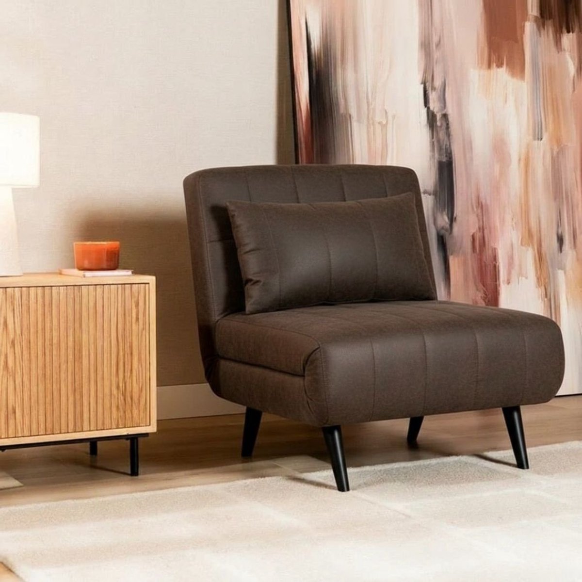 Bronx71® Slaapfauteuil Hanna antraciet eco-leer