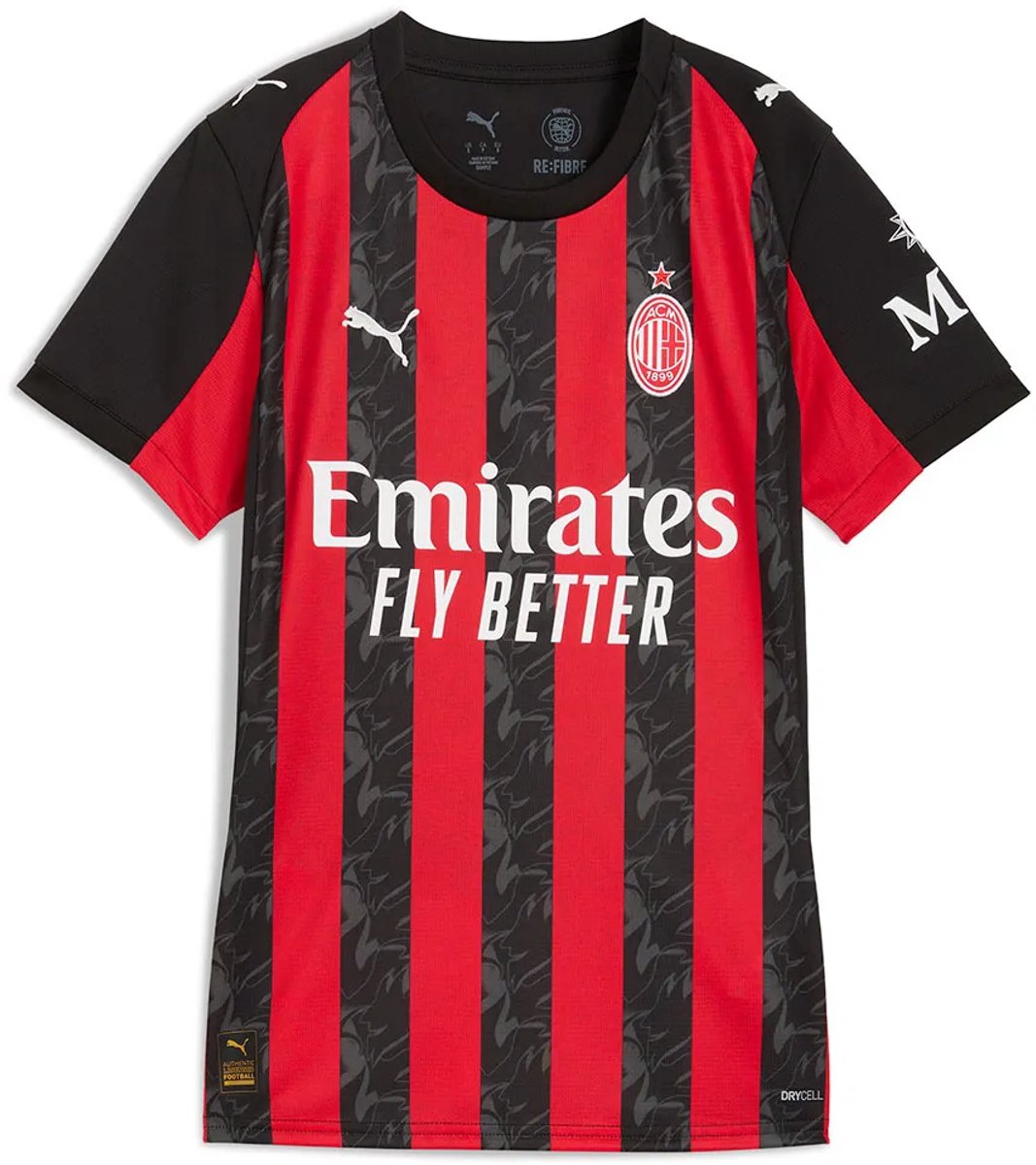 Puma Ac Milan Replica 25/26 Thuis Dames T-shirt Met Korte Mouwen Rood S Vrouw