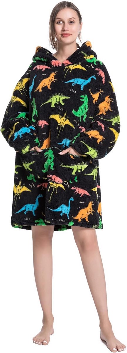 Grote Deken-Hoodie voor Volwassenen - Zachte en Comfortabele Deken met Zak