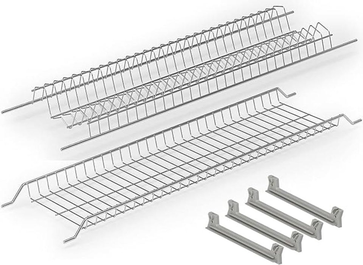 Afdruiprek 76 cm - Verchroomd Staal voor Hangkasten - Rond Design