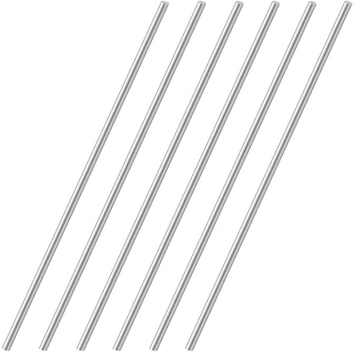 Roestvrijstalen ronde staven 6mm x 300mm voor DIY-projecten - Set van 6