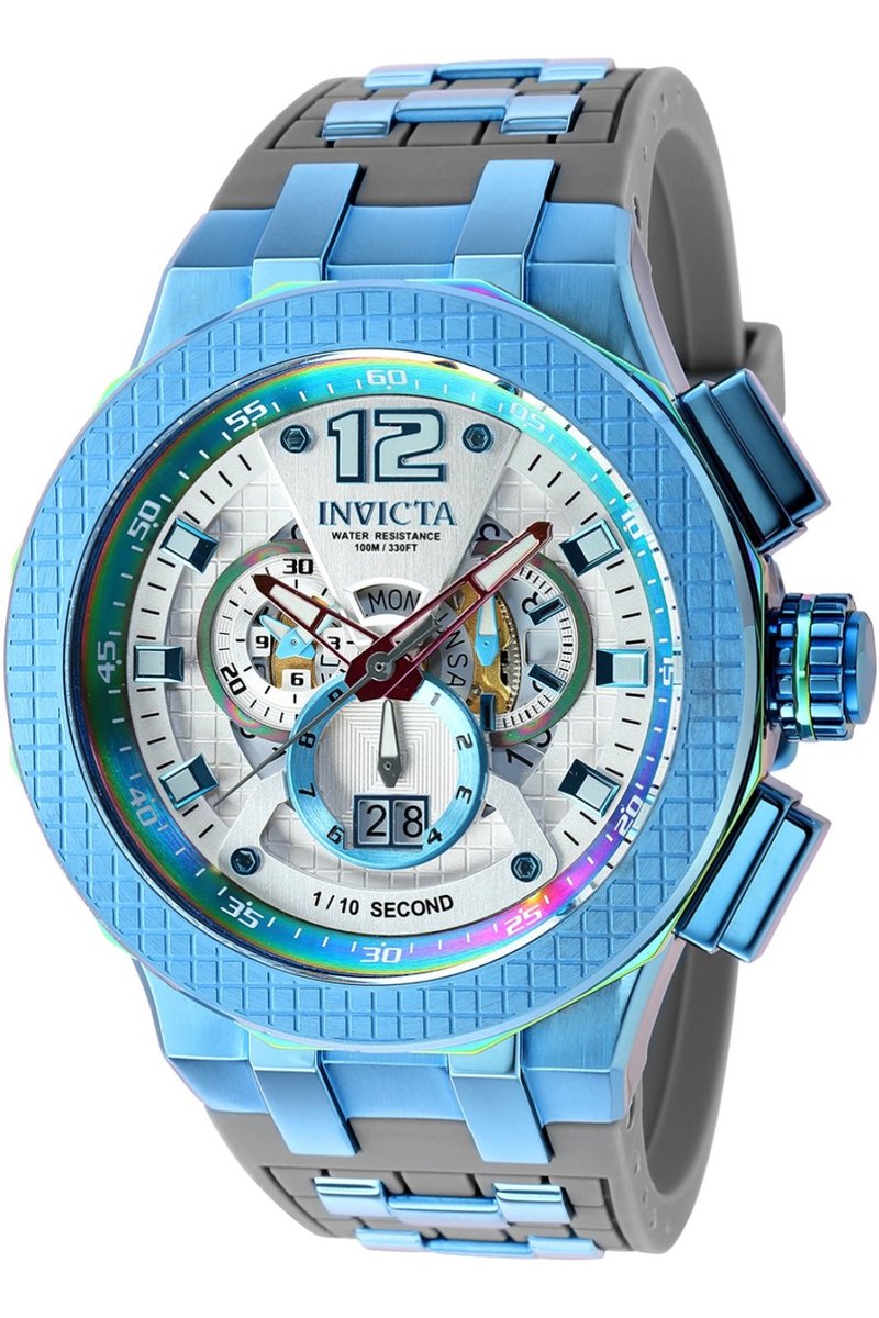Invicta Speedway 37960 Heren Horloge - Waterdicht - Analoog - Quartz Uurwerk - Roestvrij Staal met witte Wijzerplaat - 52mm
