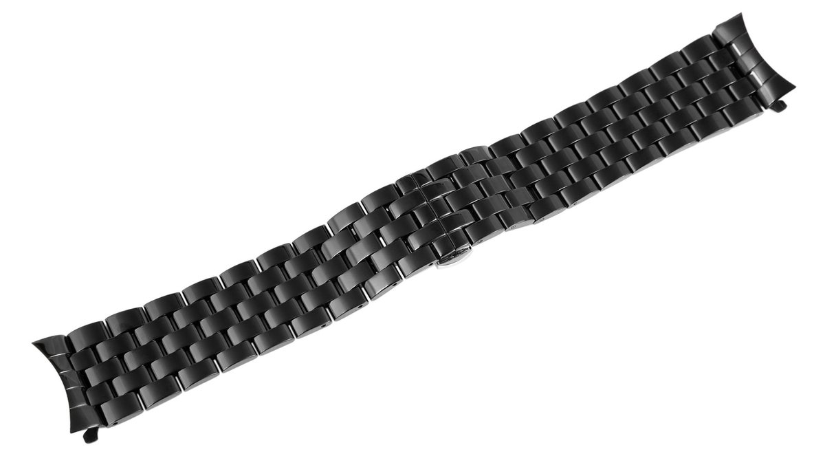 Engelhardt Engelhardt heren vervangende armband MB0023 roestvrijstalen horlogeband, zwart, vlindersluiting,