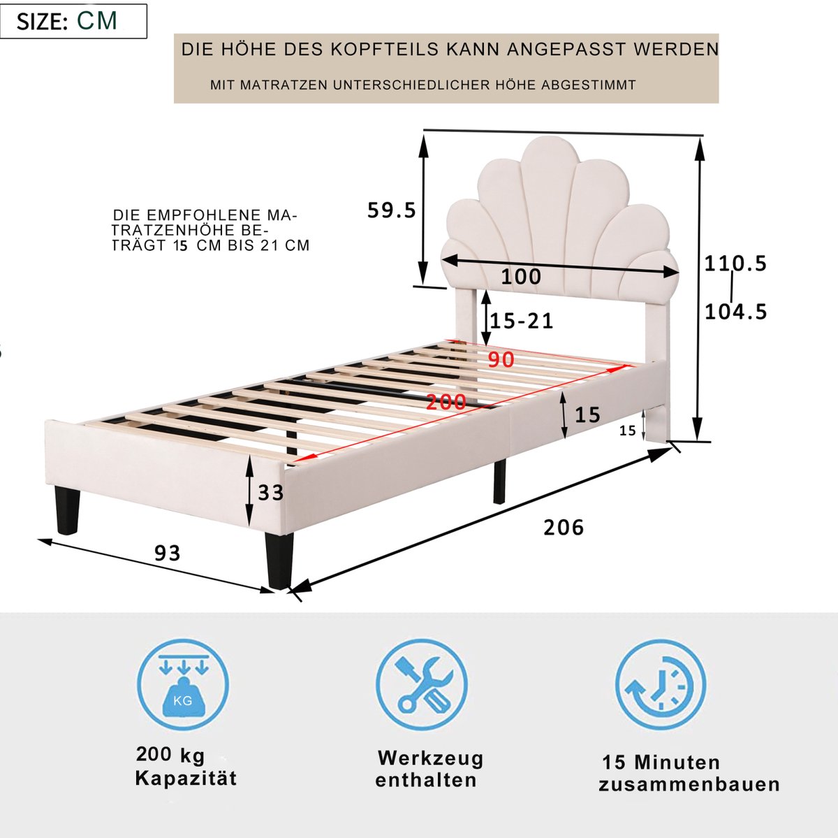 Kinderbed Kinderbed Velours Meisjesbed - afbeelding 2