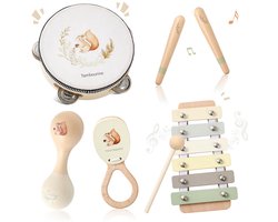 foto van Muziekinstrumenten voor peuters - Muziekspeelgoed voor baby's - Houten speelgoed Educatief speelgoed - Muziekspeelgoed voor jongens en meisjes om vroeg te leren spelen Cadeau