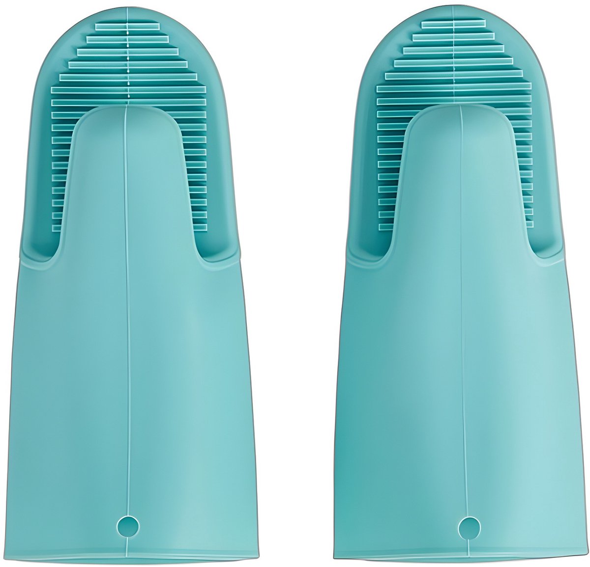 Dikke, hittebestendige siliconen ovenwanten met antislipzool voor bescherming tegen hoge temperaturen tijdens het koken in de keuken en gebruik in de magnetron.