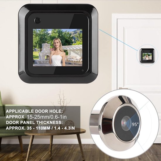 Slimme Deurspion met 2.4 Inch LCD Scherm voor Veiligheid — afbeelding 3