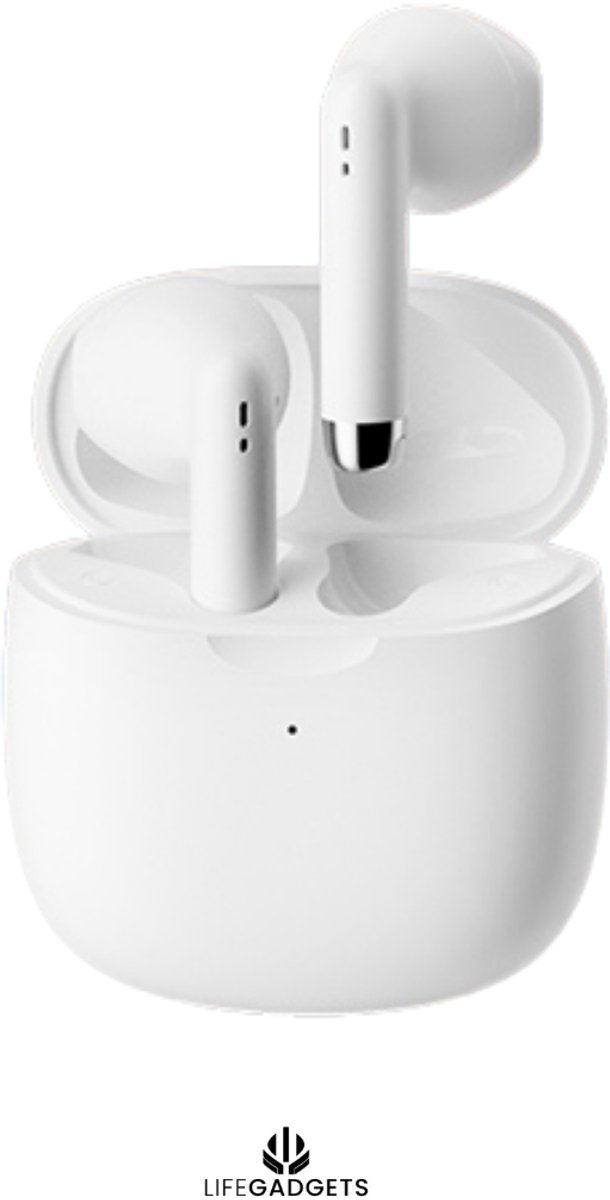 Lifegadgets 55-B Draadloze Oordopjes – Bluetooth 5.3 Earbuds – In-Ear Oortjes – Touchbediening – Geschikt voor Apple & Android – Tot 32 Uur met Oplaadcase – Wit - earpods - pods 2e generatie - geschikt voor apple en android - oortjes draadloos