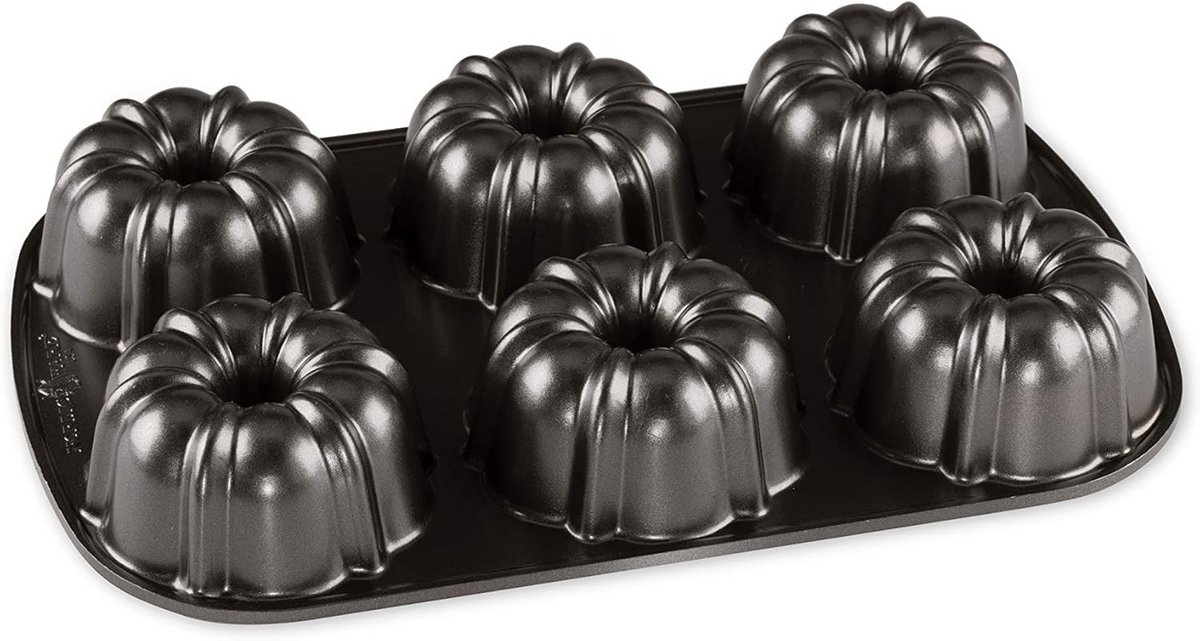 Mini Bundt Cake Pan voor Perfecte Taarten - 6 Miniatuur Bundt Cakes