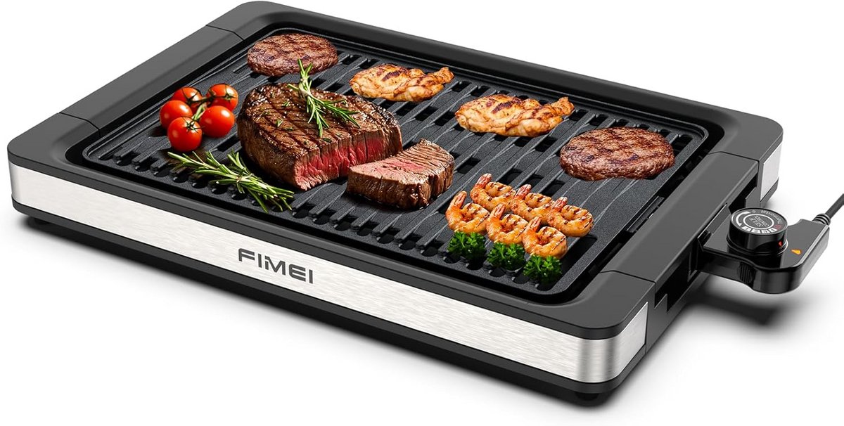 Elektrische Tafelgrill 1800W - Draagbaar en Geschikt voor Binnen, Balkon en Tuin
