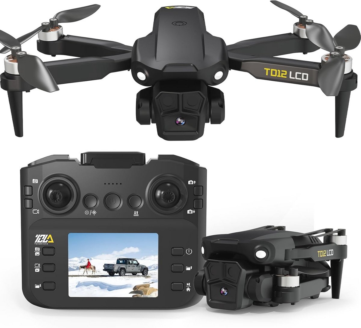 Opvouwbare Drone met Camera en LCD-schermtransmissie voor Beginners en Volwassenen, Borstelloze Motor, Lichtgewicht onder 249g