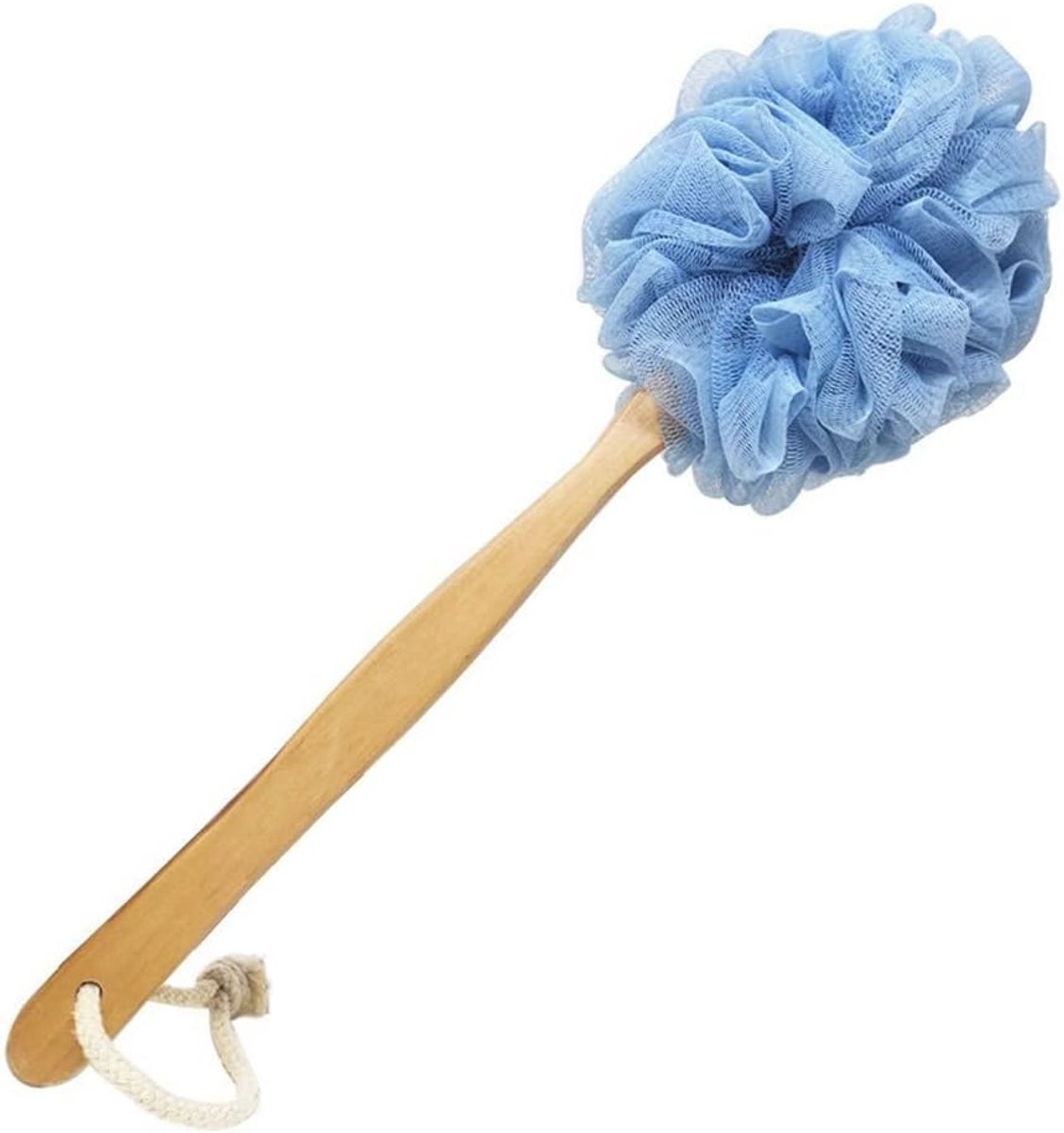 Houten Badborstel met Lange Steel en Loofah voor Huidscrub