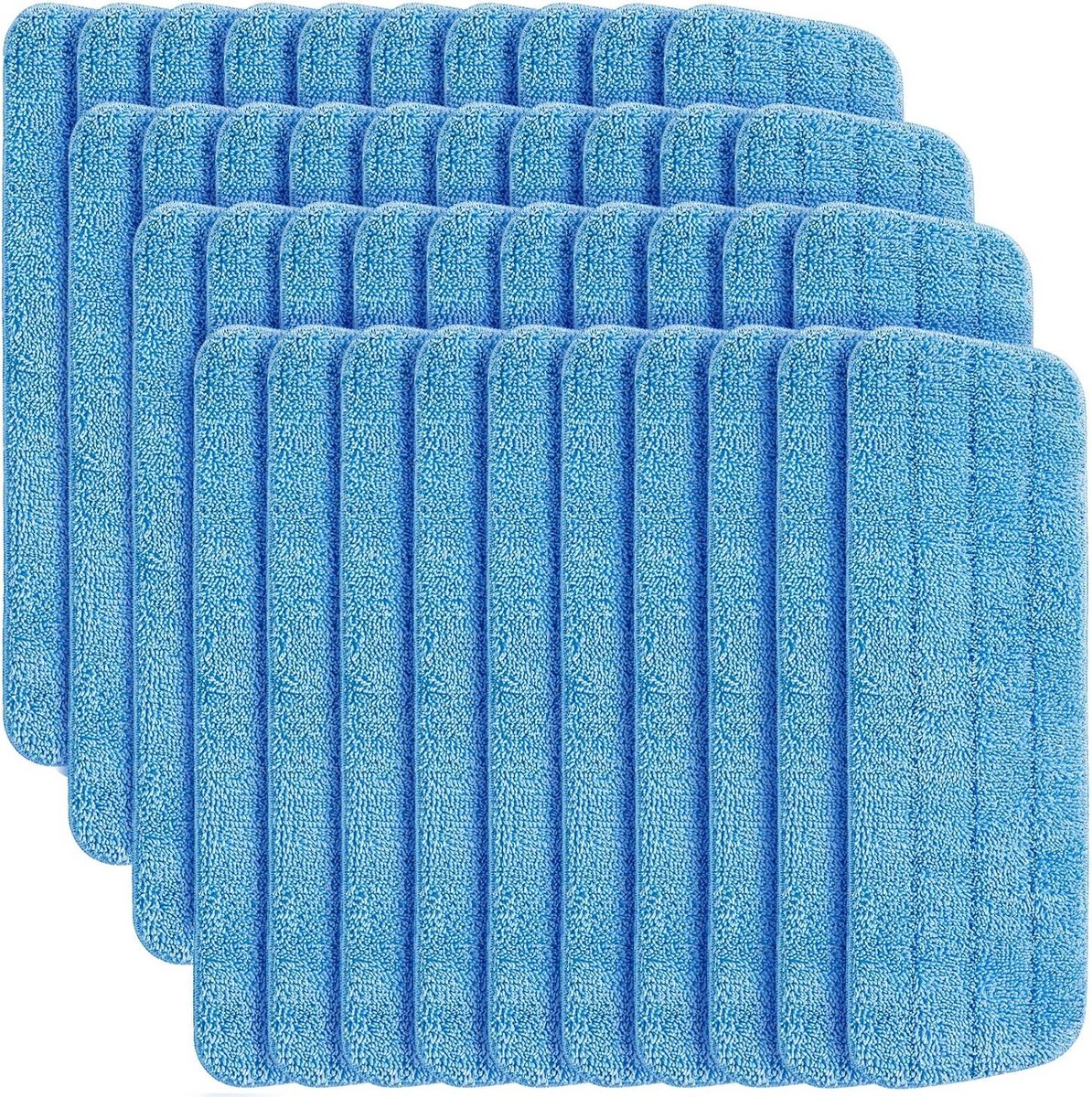 40x Microvezel Dweilpads - Machine Wasbaar - Herbruikbaar voor Harde Vloeren