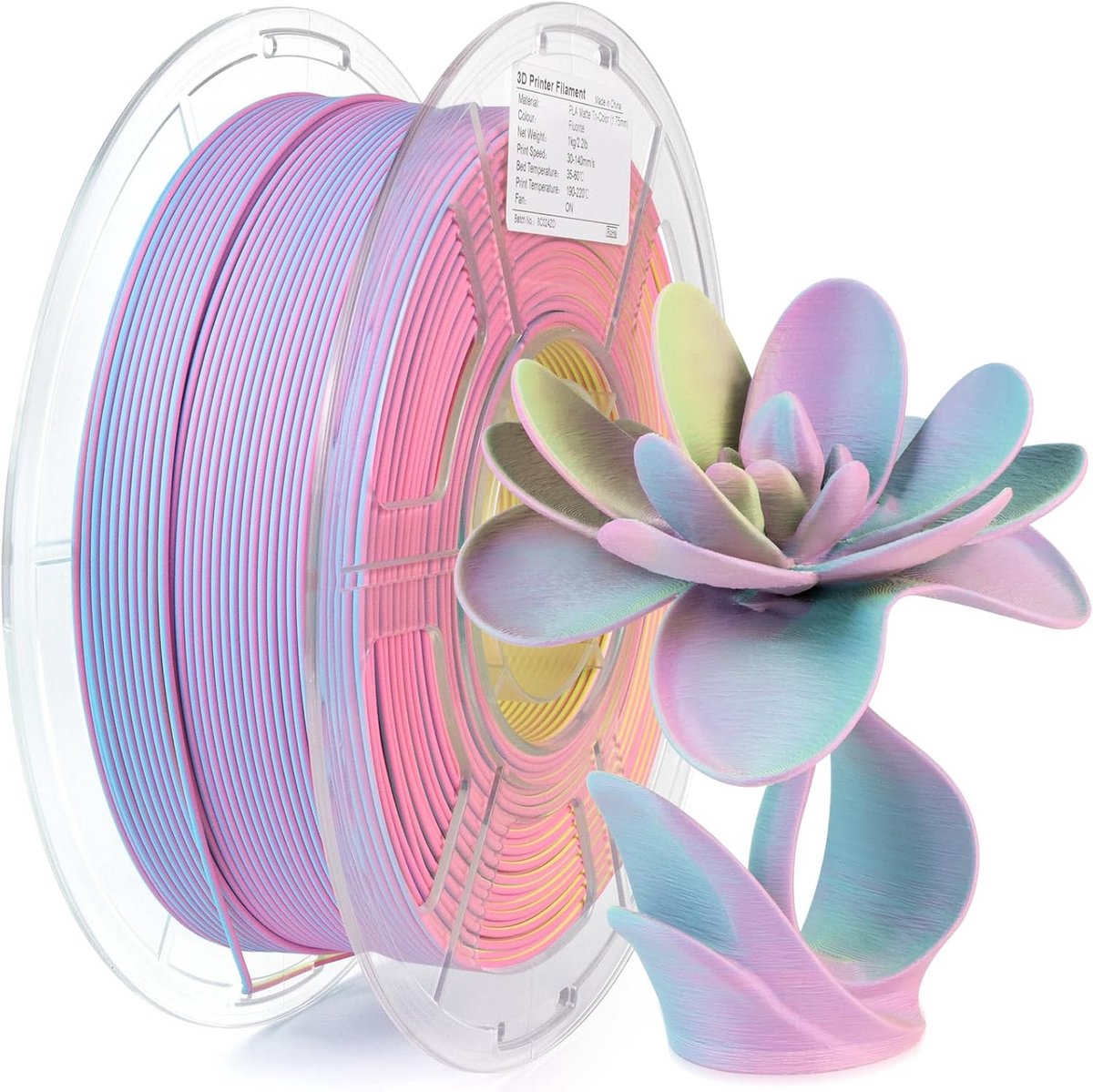 Matte Tri-Color PLA Filament 1.75mm - Magisch Regenboogeffect 3D Printer Materialen 1KG
