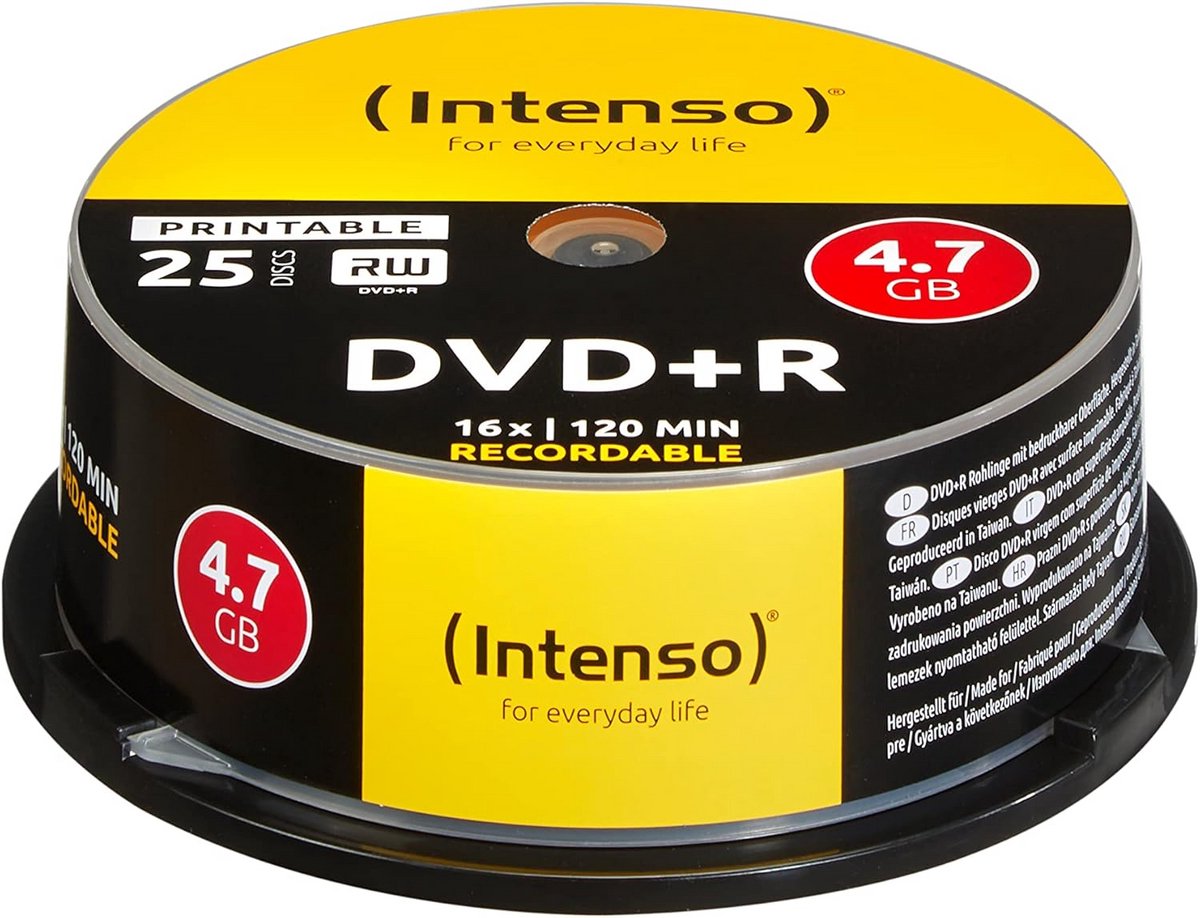 DVD+R Blanco 4,7 GB - 25 Stuks Bedrukbare Spindel