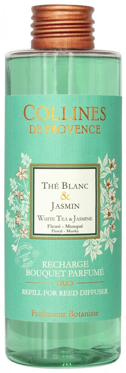 Collines de Provence Navulling Bouquet Parfumé Duo 200 ml (Geur : Witte thee & jasmijn)