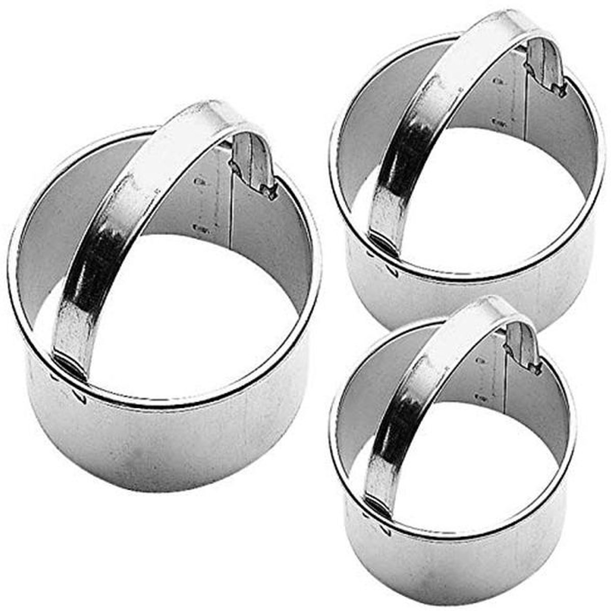 Set van 3 cirkels 6-7-8 cm - roestvrij staal
