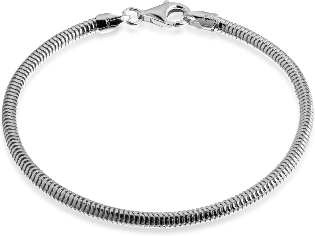 Elegante 925 Zilveren Slangenketting Armband voor Heren en Dames - 16,50 cm met Verlenging tot 21,60 cm