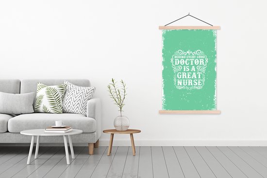 Porte-affiche avec affiche - Affiche scolaire - Vintage - Docteur - Texte - 120x180 cm - lattes vierges