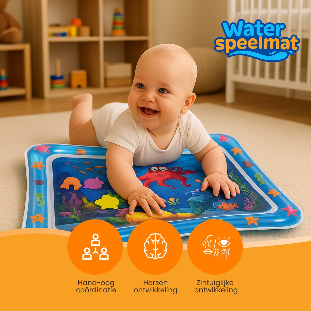 Innovaland - Watermat Baby - Opblaasbaar - Speeltapijt - Speelgoed - Jongens - Meisjes - Kraam cadeau Jongen - Waterspeelmat - Baby Speelgoed 0 jaar - Baby Mat thumbnail 6